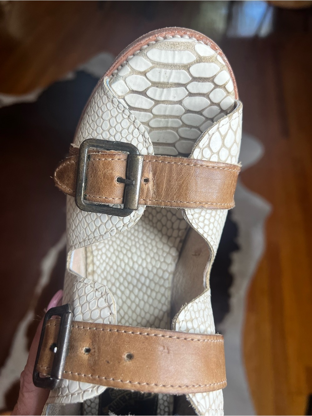Freebird by Steven White Snake Sandal Gladiator Style Size 8 - Picture 8 of 15